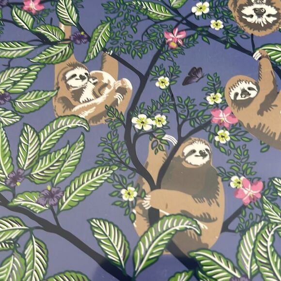Vera Bradley SLOTHS Hanging around Purple Interior Pocket Stocking Stuffer - Picture 3 of 4